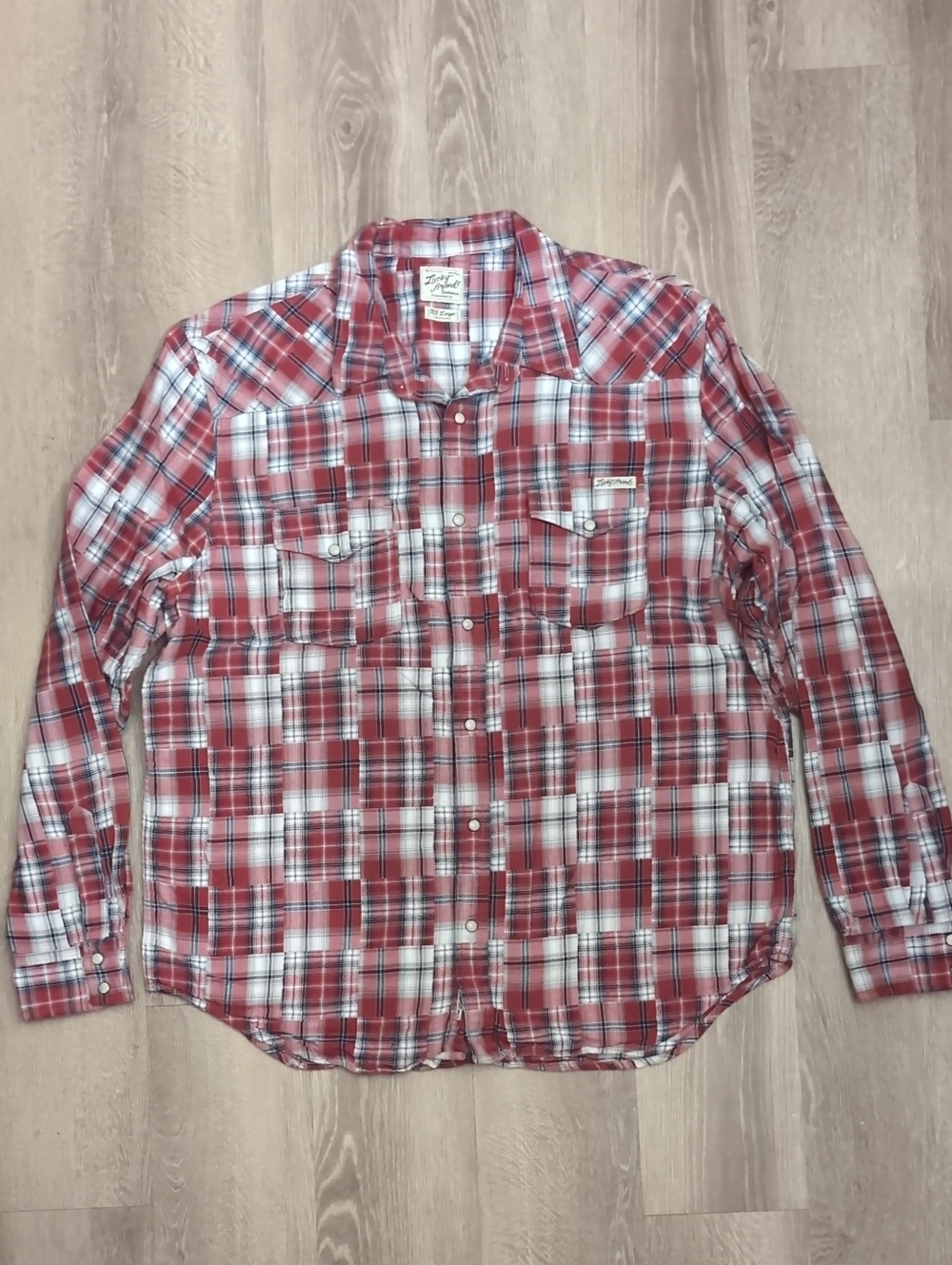Lucky Brand Red Plaid Long-Sleeve Button-Up Shirt